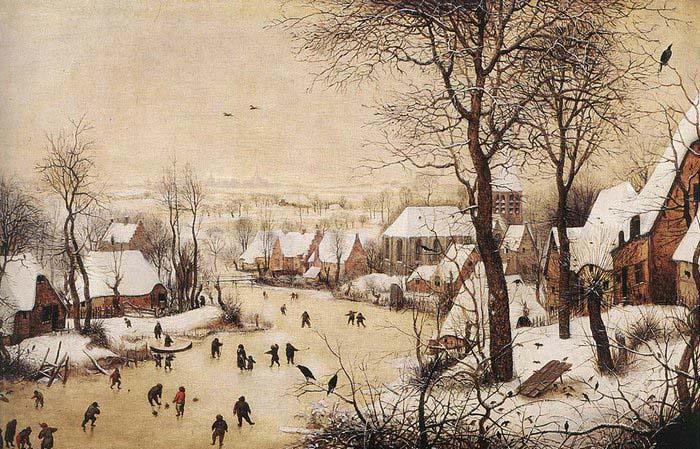 BRUEGEL, Pieter the Elder Winter Landscape with Skaters and Bird Trap